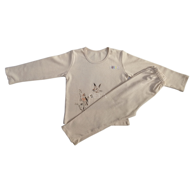 Ink and flower color cotton long-sleeved infant underwear